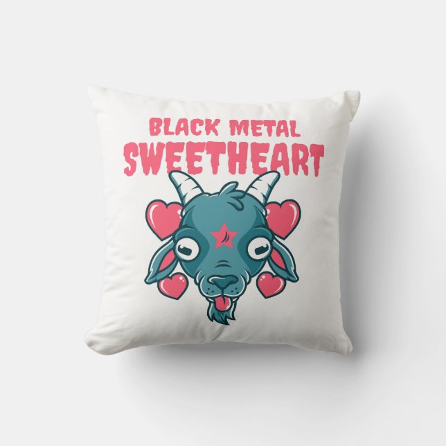  Cute Goat Head Baphomet Throw Pillow (Front)