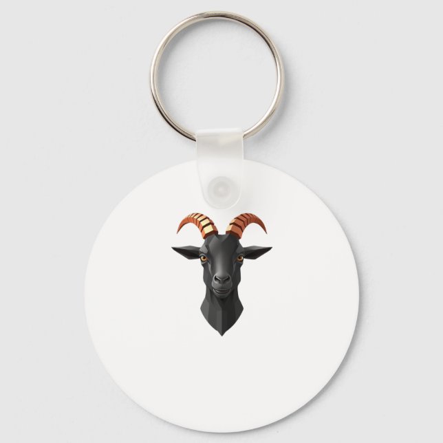 Cute Goat Hear 3d - Animals World Sticker  Keychain (Front)