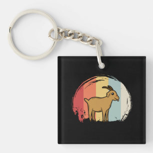 Cute Goat Retro Keychain