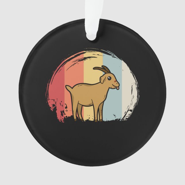 Cute Goat Retro Ornament (Front)