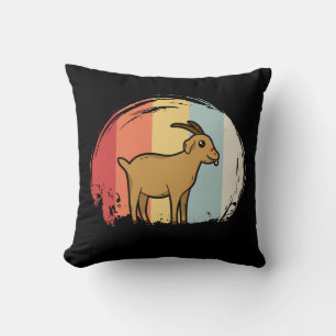Cute Goat Retro Throw Pillow
