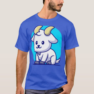Cute Goat sitting Cartoon T-Shirt
