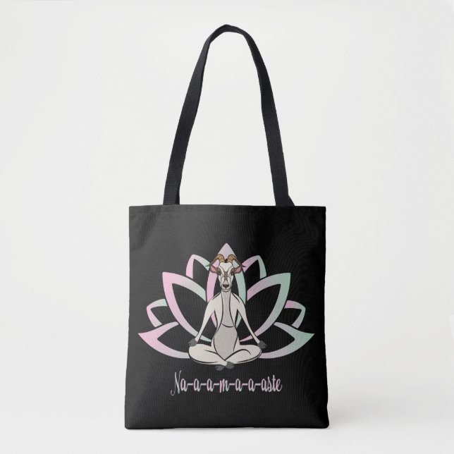 CUTE GOAT YOGA | Namaste GetYerGoat™ Tote Bag (Front)