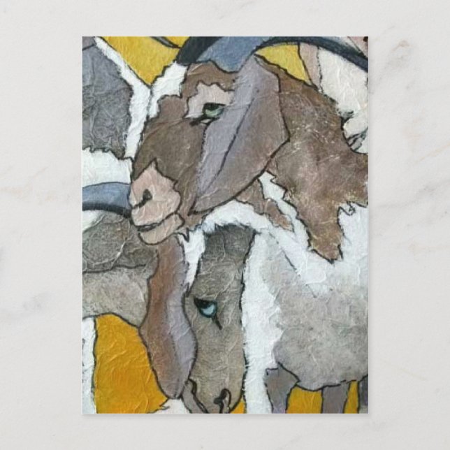 Cute Goats Cuddling Postcard (Front)