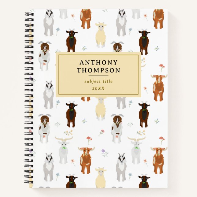Cute Goats Farm Animals Photo Keepsake Album Notebook (Front)
