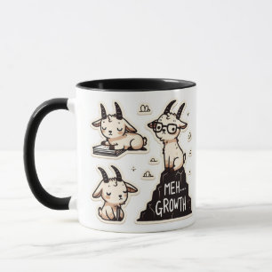 Cute Goats - "Meh Growth" Funny Self-Care  Mug