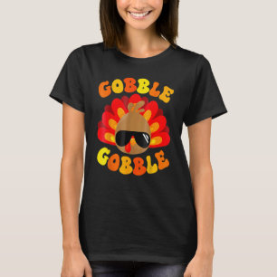 Cute Gobble Gobble Turkey Pilgrim Little Boys Than T-Shirt
