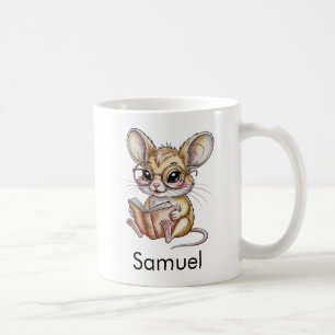 Cute Gobi Jerboa Reading a Book Custom Coffee Mug