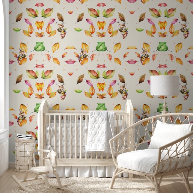  Cute Goblins Reading Multi Colour Foliage Wallpaper (Kids)