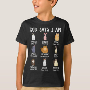 Cute God Says I Am Cat Lover Christian Faith Bible T-Shirt