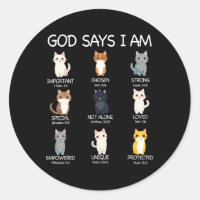 Cute God Says I Am Cat Lover Funny Christian Kids