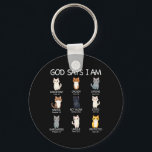 Cute God Says I Am Cat Lover Funny Christian Kids  Keychain<br><div class="desc">Cute God Says I Am Cat Lover Funny Christian Kids Girls</div>