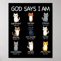 Cute God Says I Am Cat Lover Funny Christian Kids