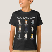 Cute God Says I Am Cat Lover Funny Christian Kids 