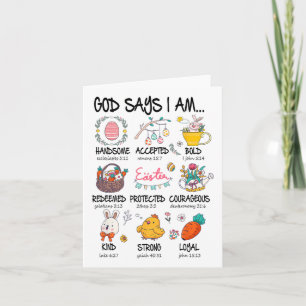 Cute God Says I Am Christian Jesus Happy Easter Da Card