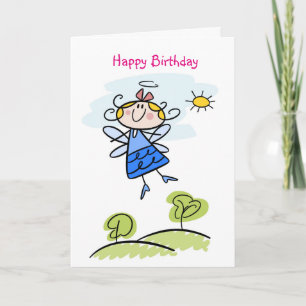 Cute Goddaughter Angel Personalized Holiday Card