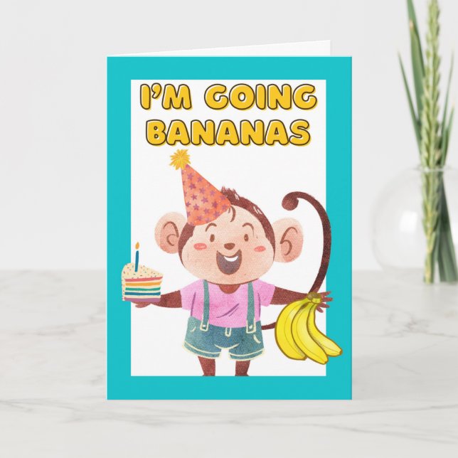 Cute Going Bananas Over Your Birthday with Joke Card (Front)