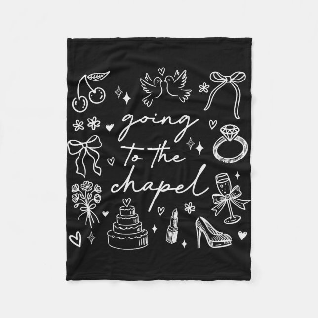 Cute Going To The Chapel Bride Bachelorette  Fleece Blanket (Front)