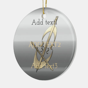 Cute Gold Cello Music Musician Fan Ceramic Ornament