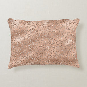 Cute Gold Cheetah Leopard Skin Print Pattern Accent Pillow