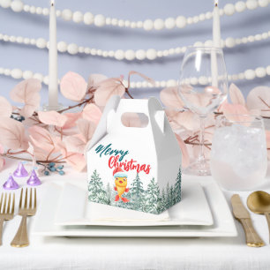 Cute gold fish sea Santa Xmas tree Merry Christmas Favor Box