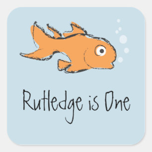 Cute Gold Fish Square Sticker