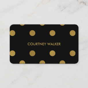 Cute gold foil & black polka dot business cards