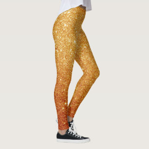 Cute Gold Glitter   Gold Leggings Women's