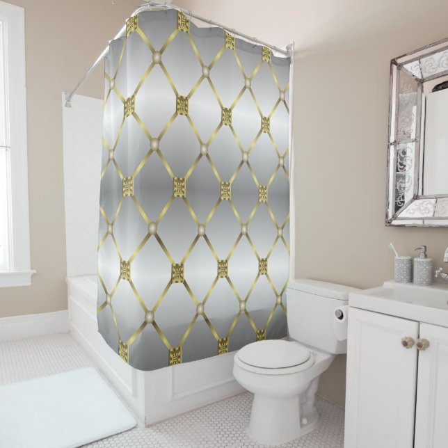 Cute Gold Grey And White Geometric Pattern (In Situ)
