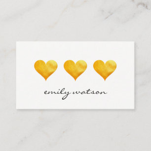 Cute Gold Hearts Business Card