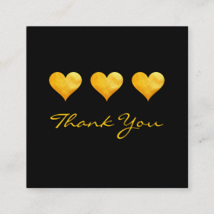 Cute Gold Hearts Thank You Discount Card