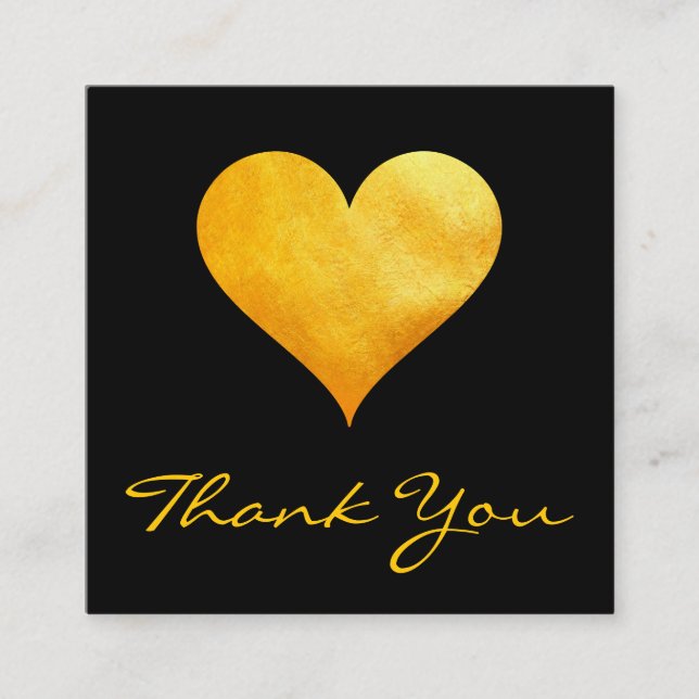 Cute Gold Hearts Thank You Discount Card (Front)