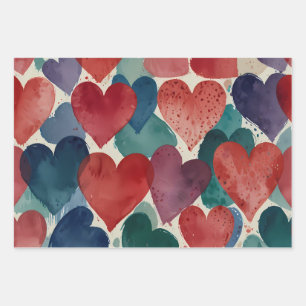 Cute Gold Hearts Wrapping Paper 