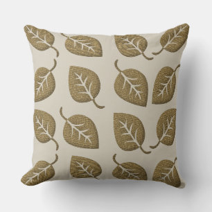 Cute Gold Leaf Pattern Pillow