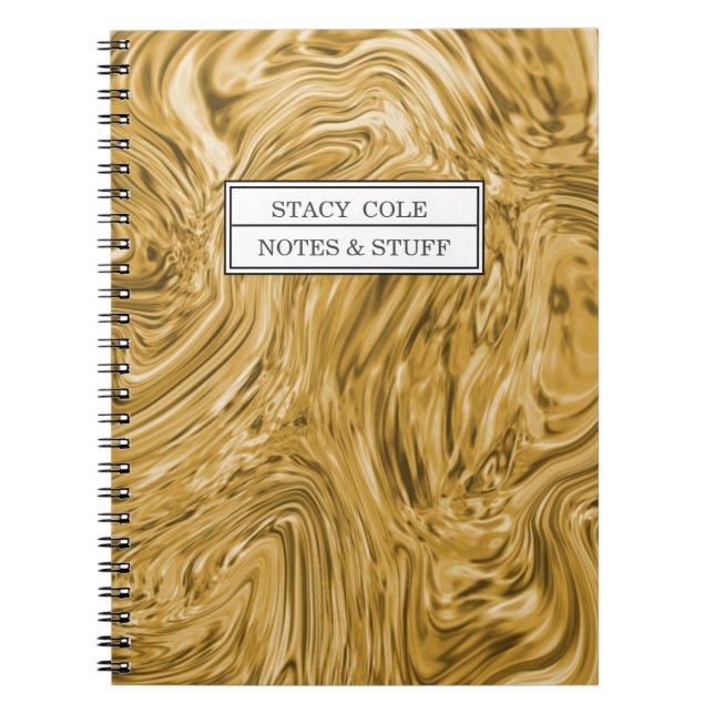 Cute Gold Paint Name Personalized Notebook (Front)