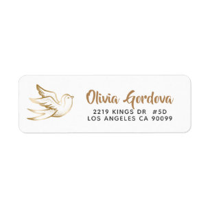 Cute Gold Peace Bird Modern Typography Template