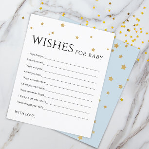 Cute Gold Stars Wishes for Baby Advice Card