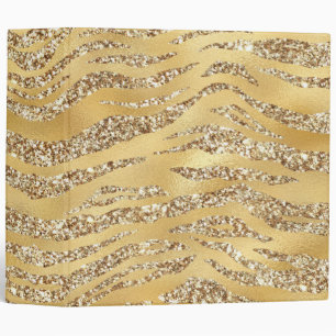 Cute Gold Tiger Skin Print Pattern Animal Lover Binder