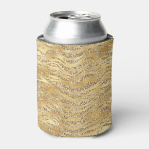 Cute Gold Tiger Skin Print Pattern Animal Lover Can Cooler