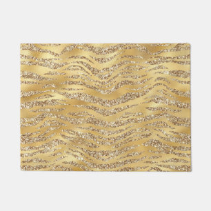Cute Gold Tiger Skin Print Pattern Animal Lover Doormat