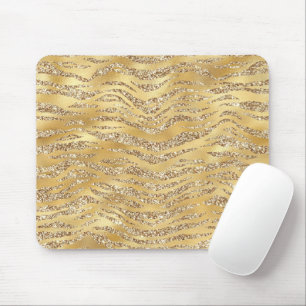 Cute Gold Tiger Skin Print Pattern Animal Lover Mouse Pad