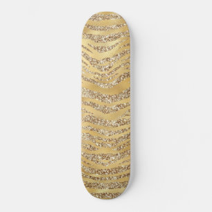 Cute Gold Tiger Skin Print Pattern Animal Lover Skateboard