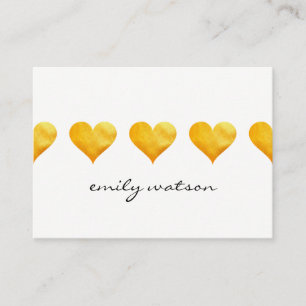 Cute Golden Hearts Business Card