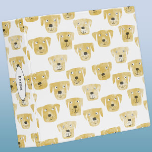 Cute Golden Labrador Retriever Dog Custom Text Binder