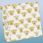 Cute Golden Labrador Retriever Dog Custom Text Binder<br><div class="desc">Watercolor painting of cute Golden Labrador Retriever dogs,  perfect for pet lovers,  dog walkers,  dog groomers and veterinarians.
Change the text on the spine to customize.</div>