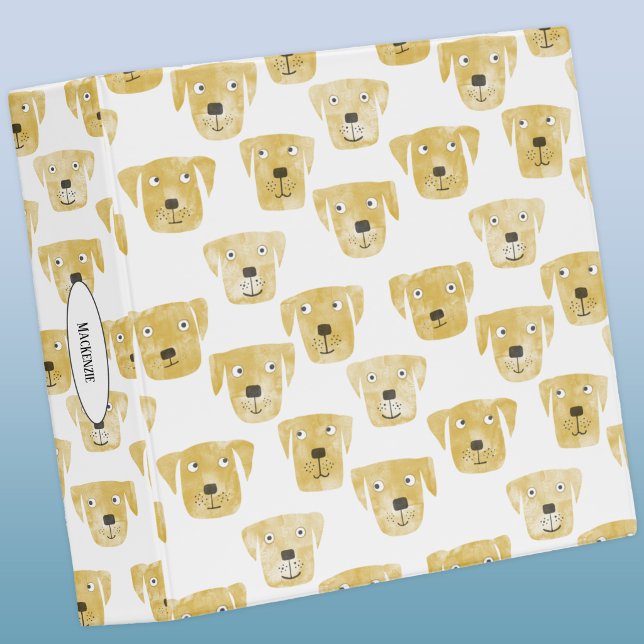 Cute Golden Labrador Retriever Dog Custom Text Binder