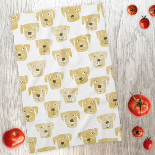 Cute Golden Labrador Retriever Dog Pattern Kitchen Towel
