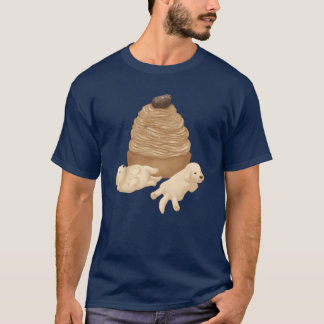 Cute Golden Retriever and Dessert Illustration fun T-Shirt