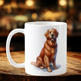  Cute Golden Retriever Art Mug