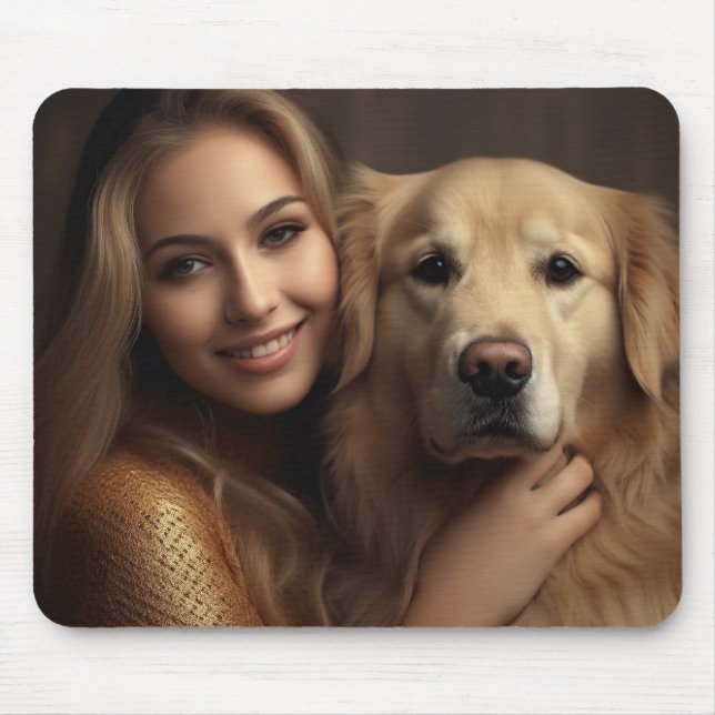 Cute golden retriever Best Dog Mom Ever Mouse Pad (Front)